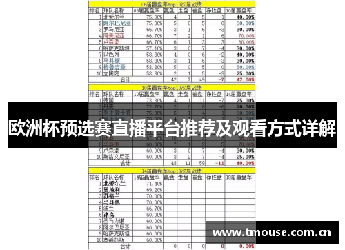 欧洲杯预选赛直播平台推荐及观看方式详解